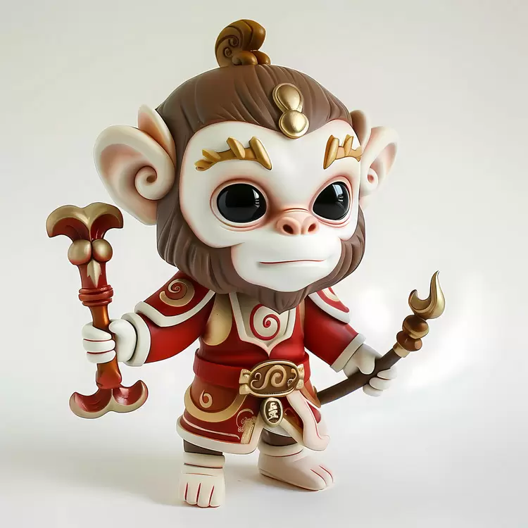 Robe Wooden Monkey Wood Carving Ancient Dolls