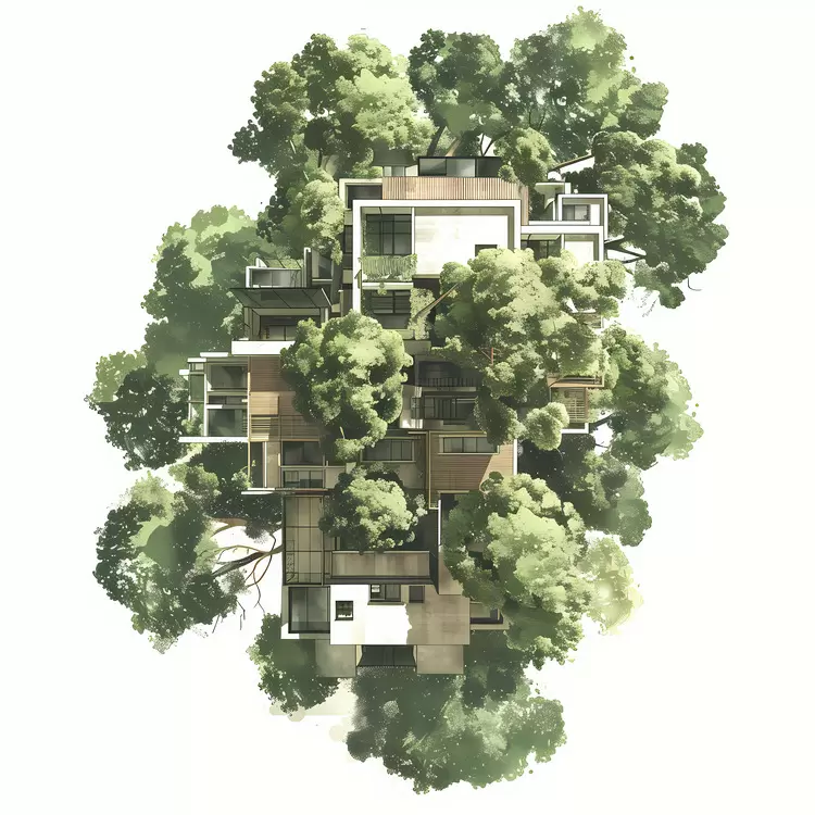 forest architecture tree top view environment landscape