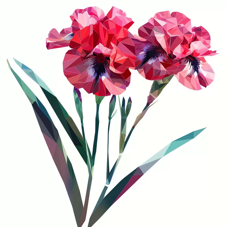 Botanical Triangular Petal Colorful flower