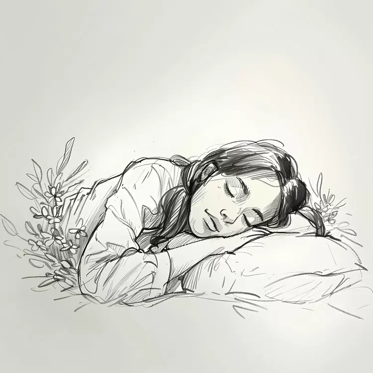 sleeping peacefully flowers pillow soft