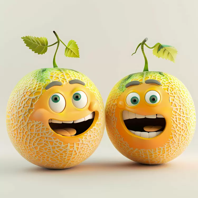 laughter smiling cantaloupes face happiness
