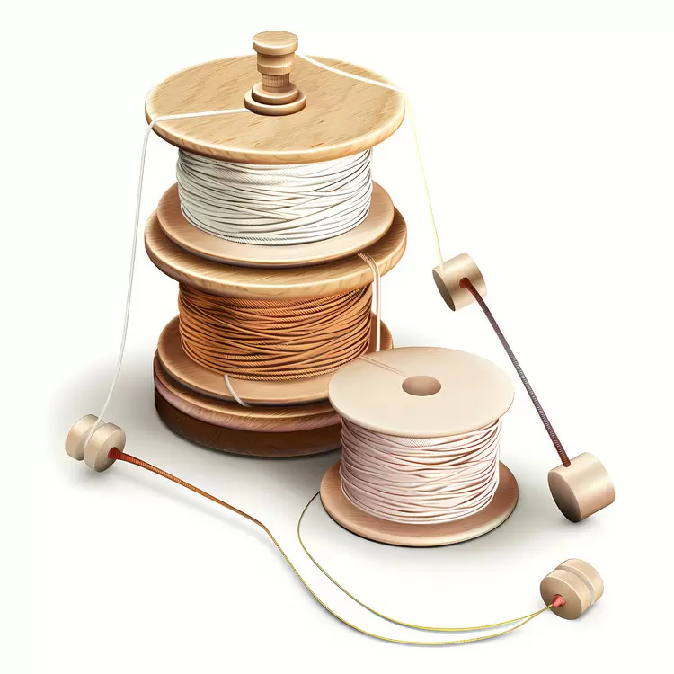 Thread Craftsman tool string reels Knitting needles Wooden spool