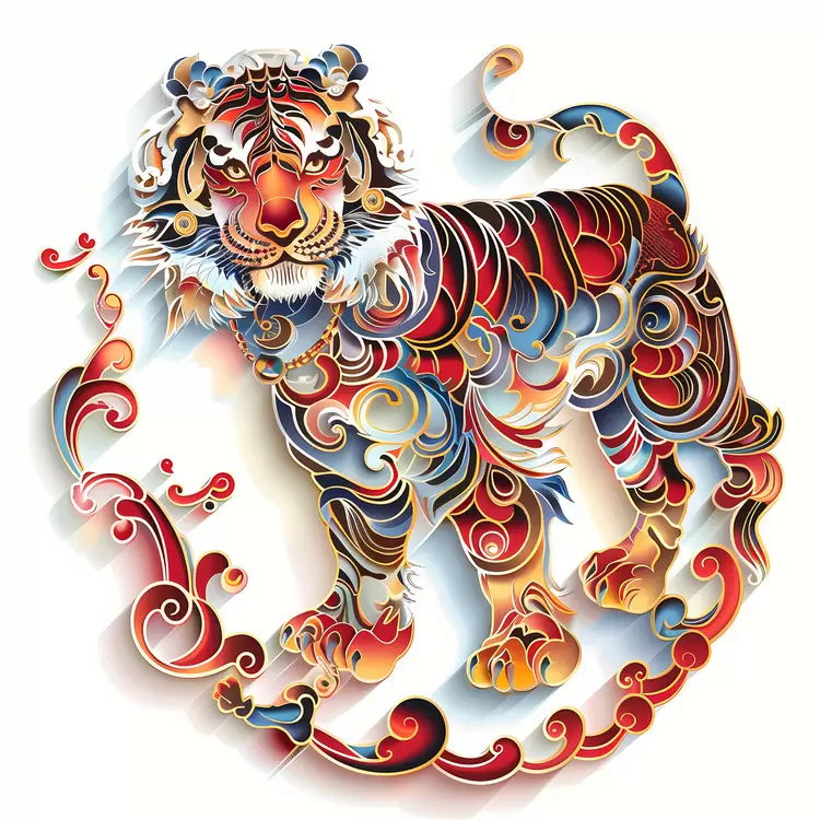 art tiger patterned colorful abstract