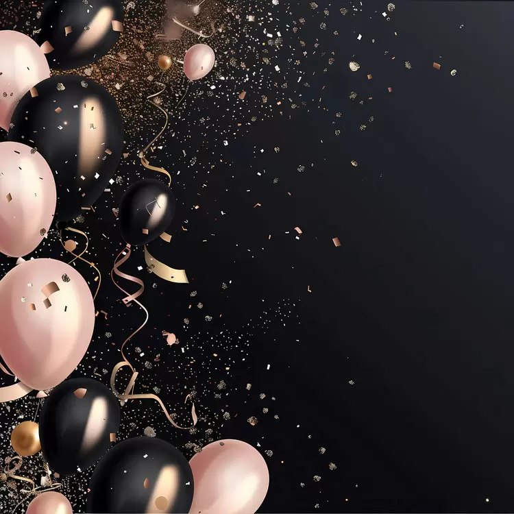 balloons celebration happy birthday event design gold glitter