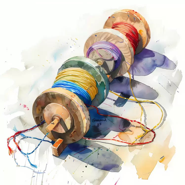 string reels rope artistic wheel wooden spool