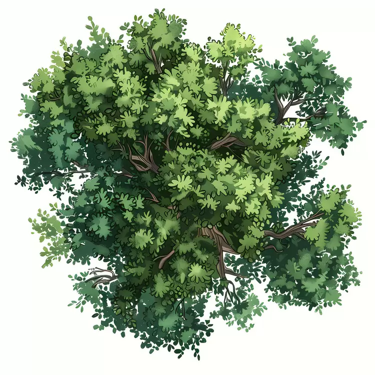 Sky Background Tree Leaf Top View Greenery