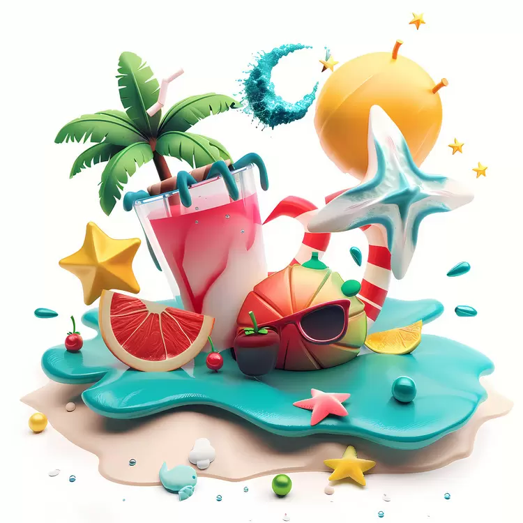 starfish palm tree sun swimsuit coconut