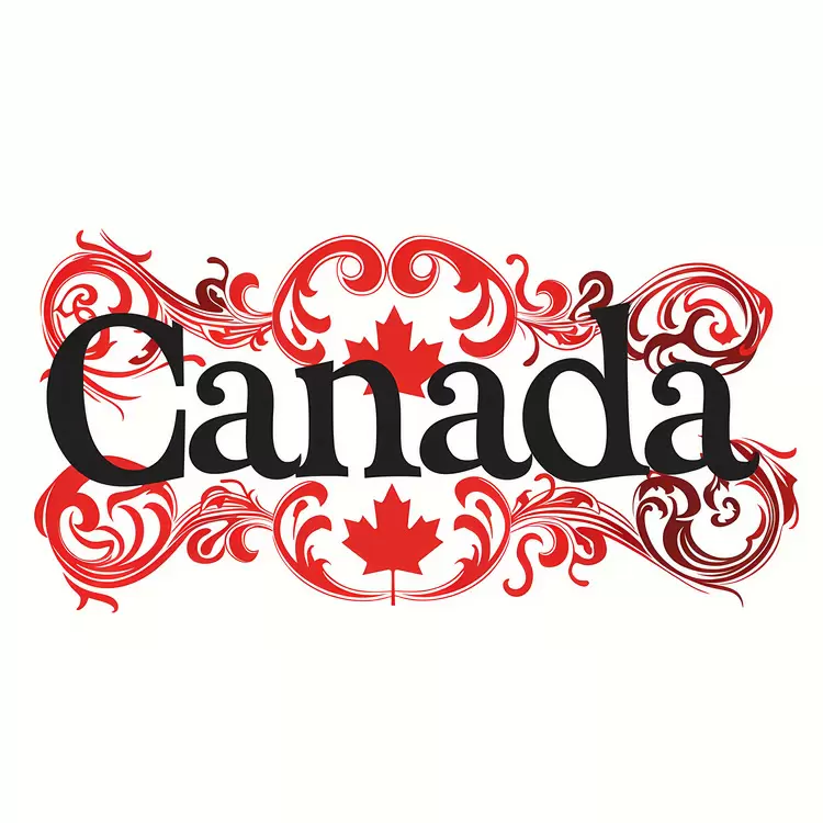 Typography Canada Day Signature style Floral design