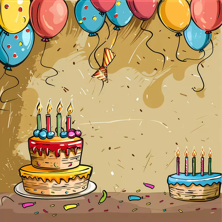 Party decorations Creative illustration Birthday theme Loud background Abstract texture