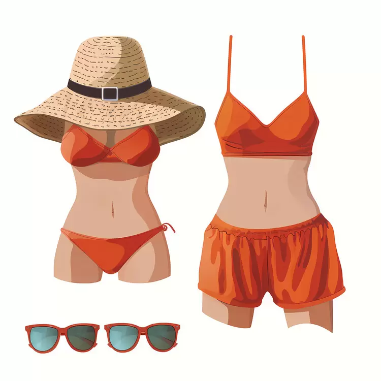 summer outfit Women's clothing Hats Bikini sets