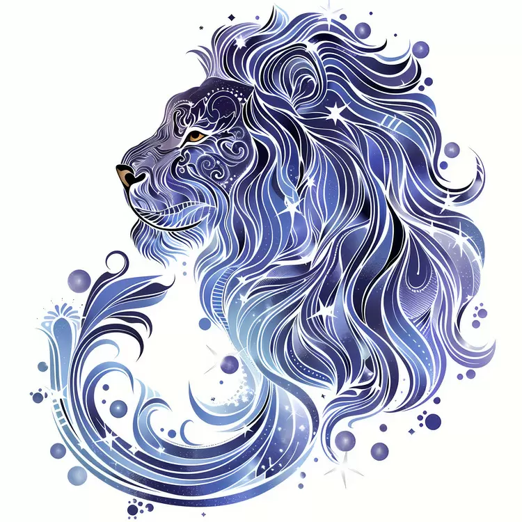 animal lion blue noble awe inspiring