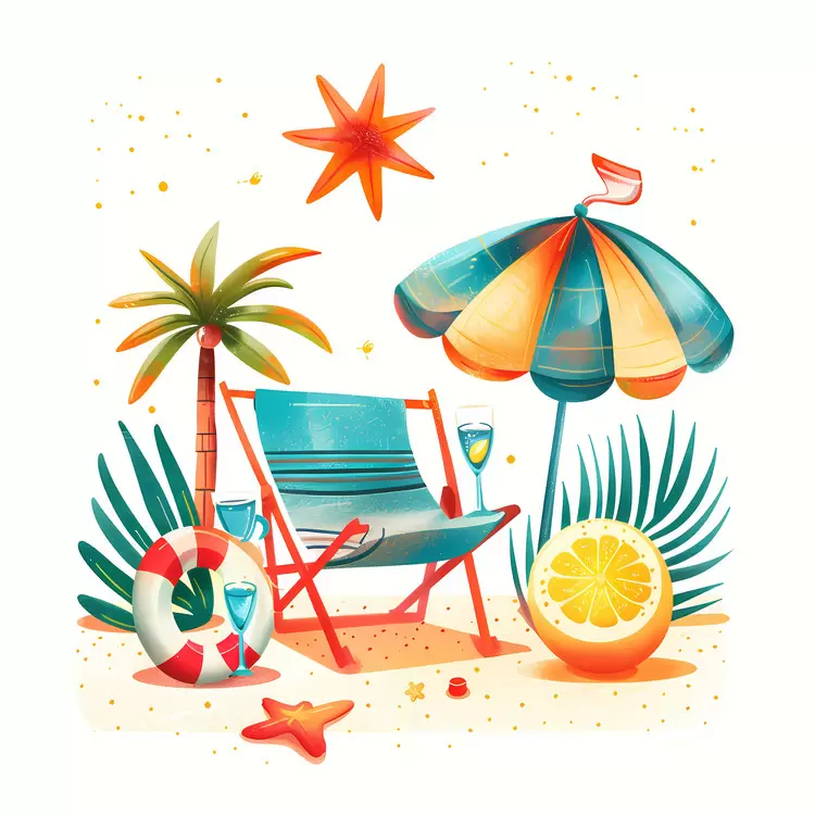 umbrella sea beach lounger