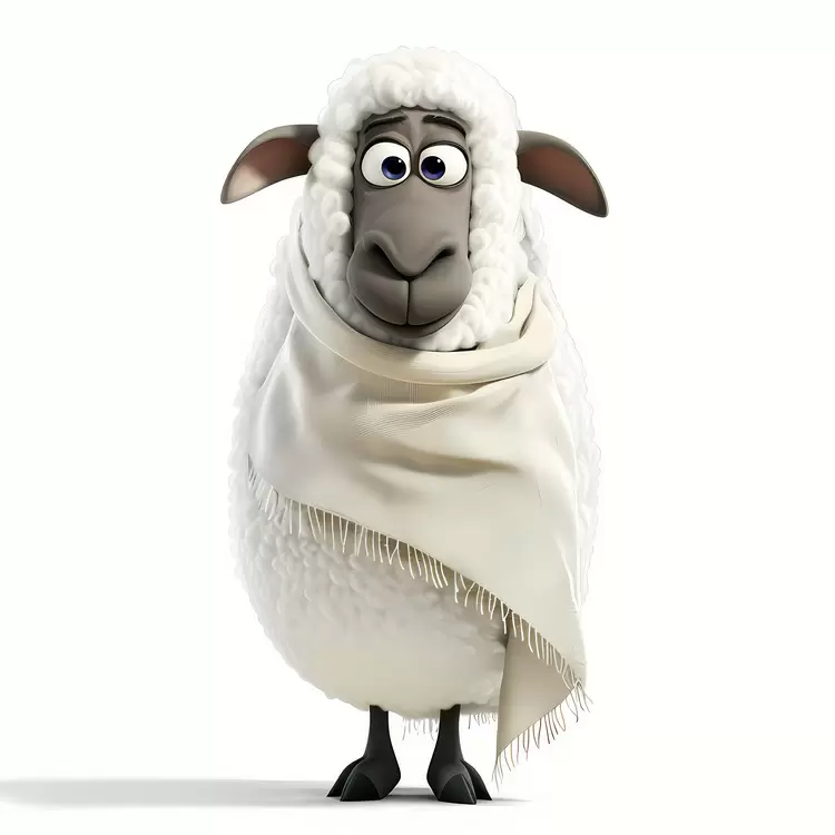 cartoon winter Eid al-Adha white sheep blanket