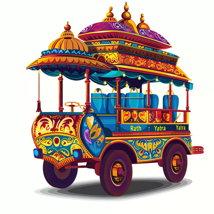 Indian Mughal style illustrated colorful