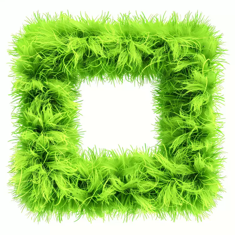 tree fuzzy square frame green feathers woven
