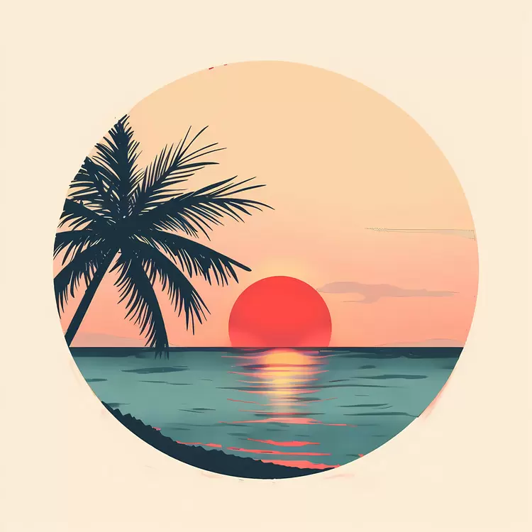 vintage sunset retro beach peaceful