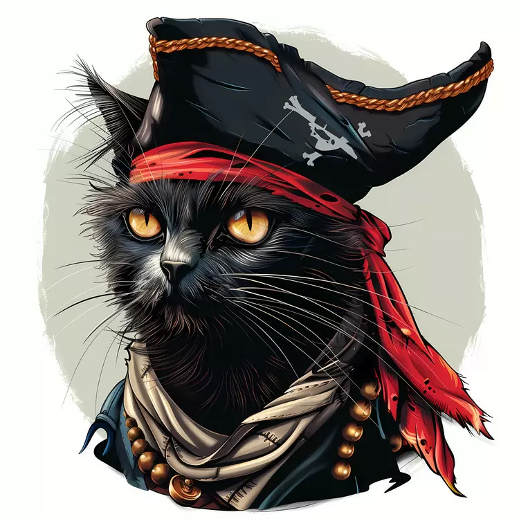 black cat pirate personality animal whiskers