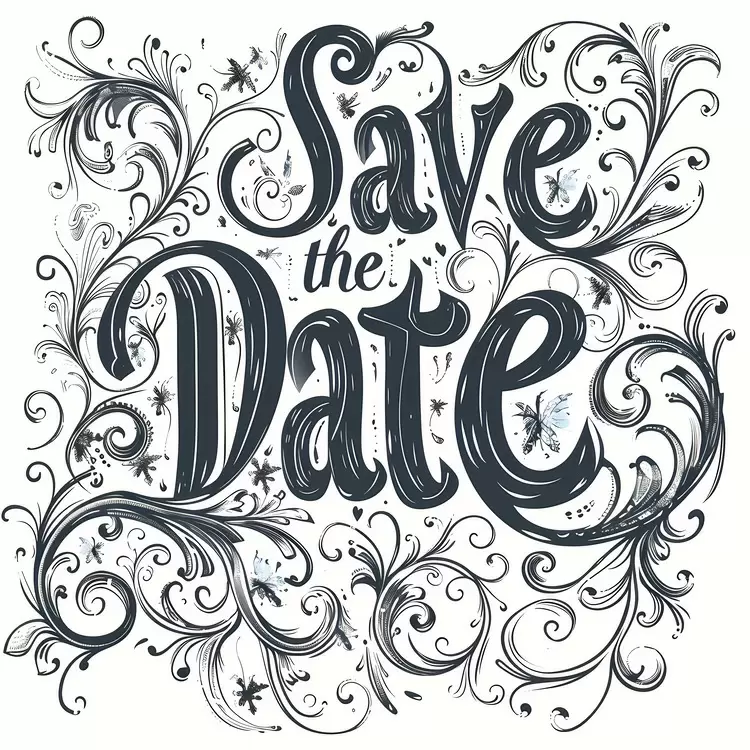 vintage style wedding invitation floral design save the date card