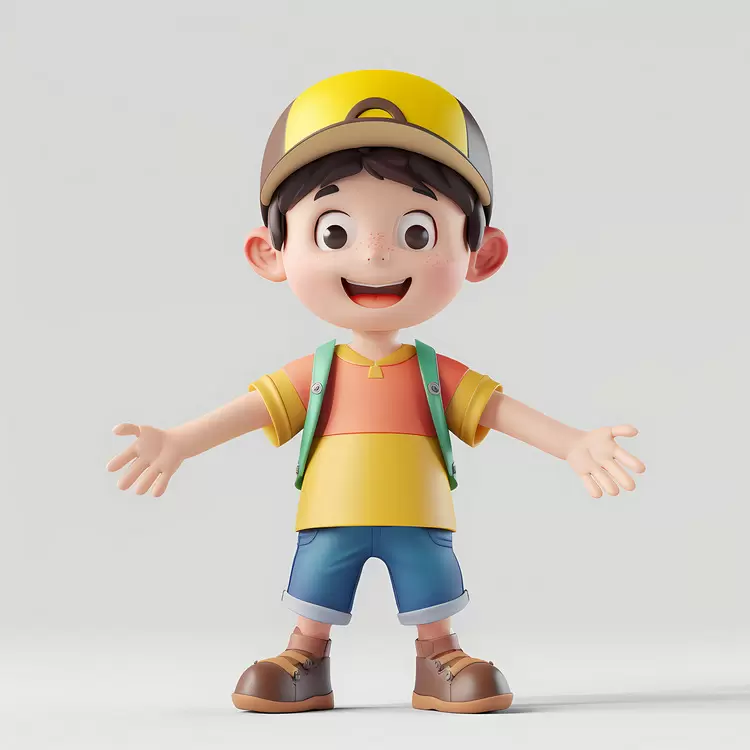 Playful Character CGI Childrens Day Friendly