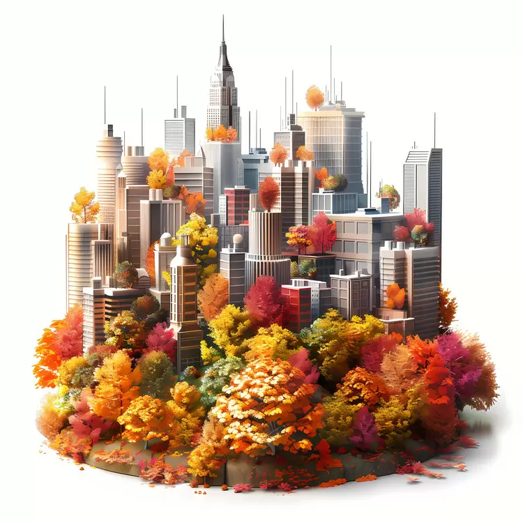 Colors Trees city autumn Colorful