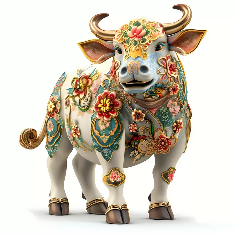 Cow Exquisite Elegant Chinese Zodiacs Whimsical
