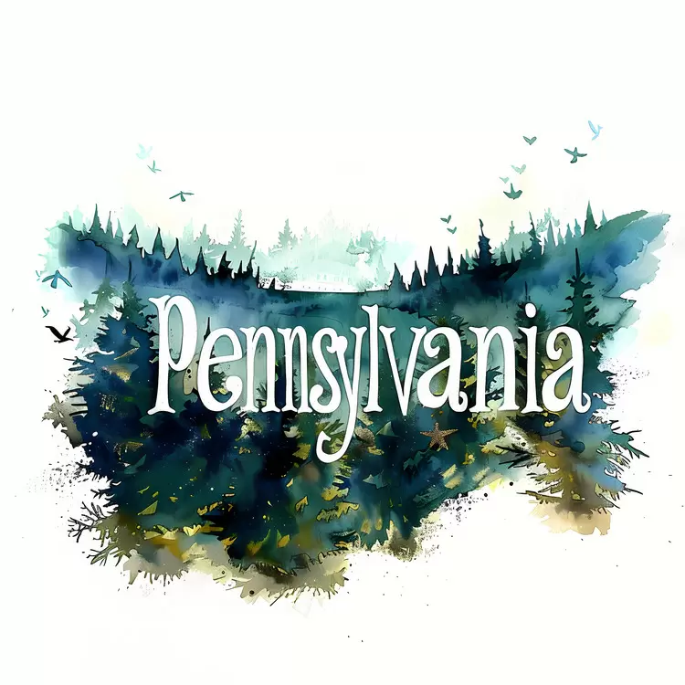 Pennsylvania landscape Mountains and trees Mountains in the background Scenic views