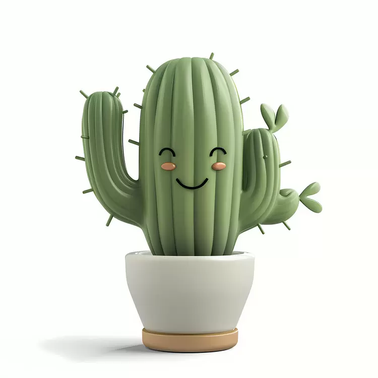 smiling small cactus friendly cactus small potted plant happy face