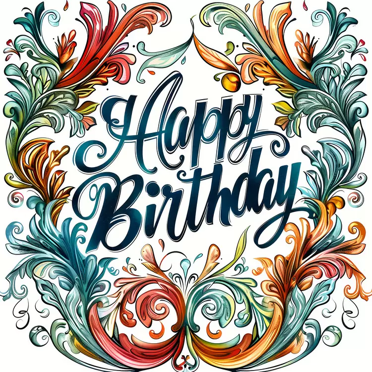 Decorative Artistic Colorful Happy Birthday Wavy