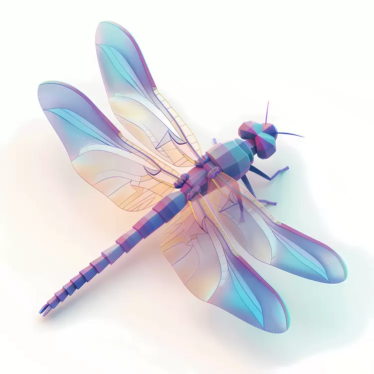 Metallic Iridescent Dragonfly Pink Flower