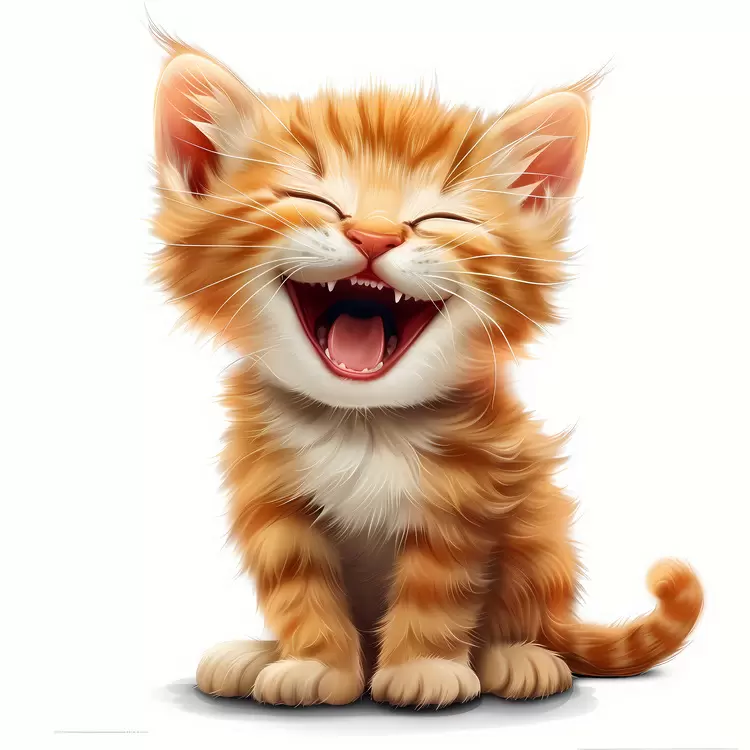 laughing kitten orange emoji cute