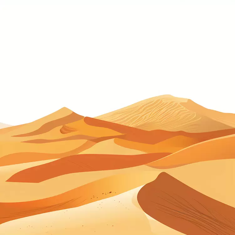 Desert dunes Wide Cartoon Sunset Brown