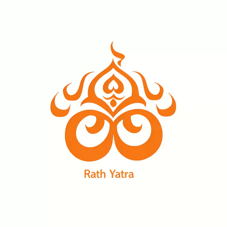 orange logo stylized Rath Yatra abstract