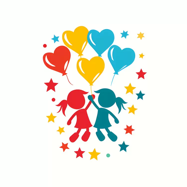 kids fun hearts childish playful