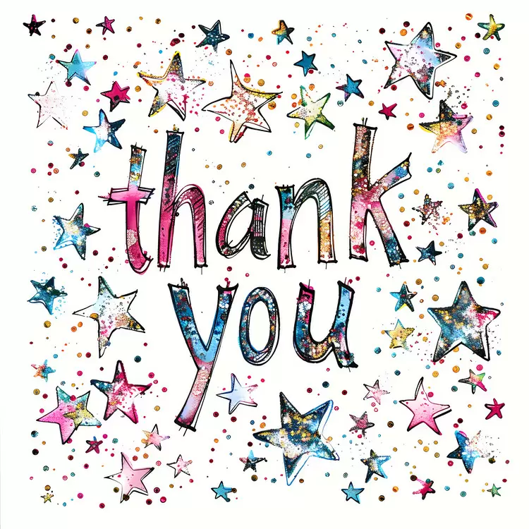 confetti stars festive thank you fun