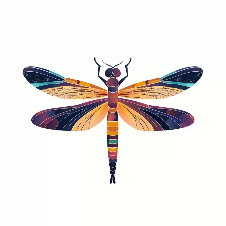 Mythical Abstract Dragonfly Nature Colorful