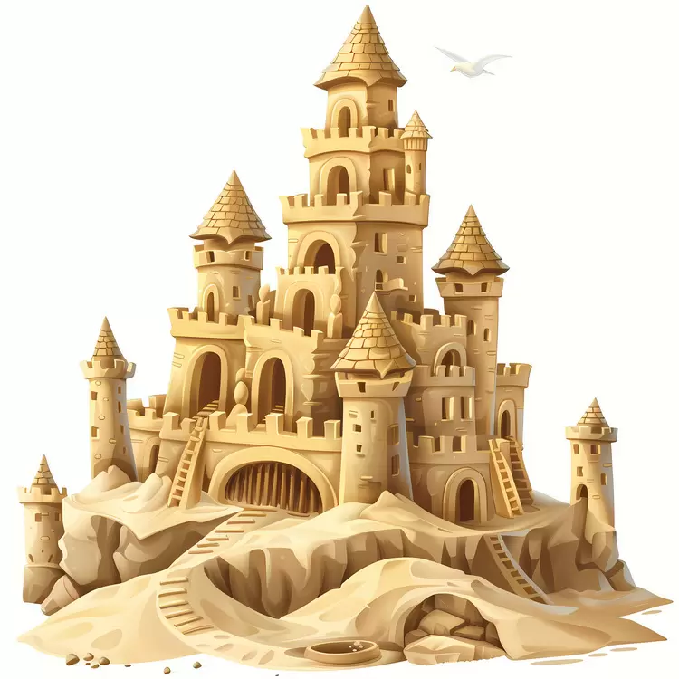 Beach Built of sand White sand Sandcastle Clean lines