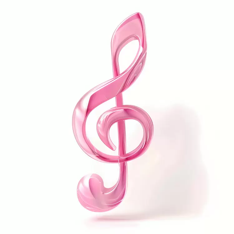 Treble Clef Music instrument pink curve