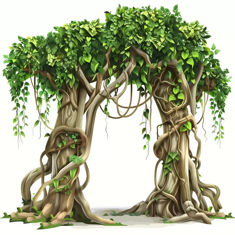 Trees Lian tropical jungle Roots Ancient