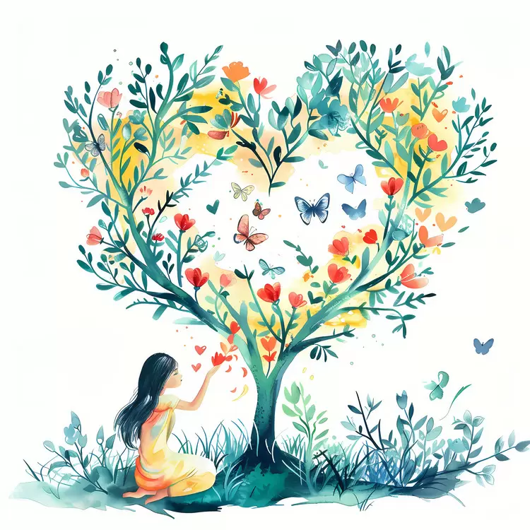 embrace spring tree nature watercolor