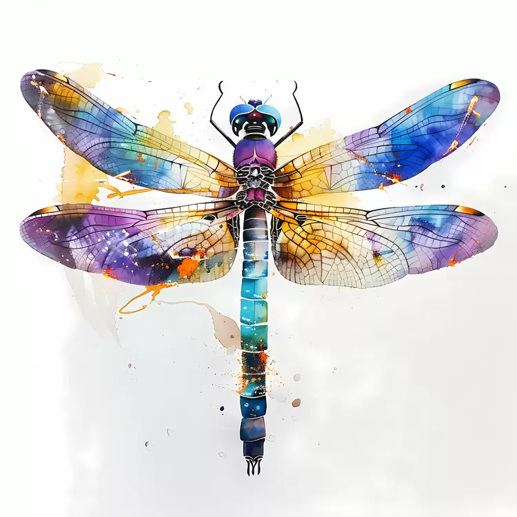 Blue Green Purple Dragonfly Brown