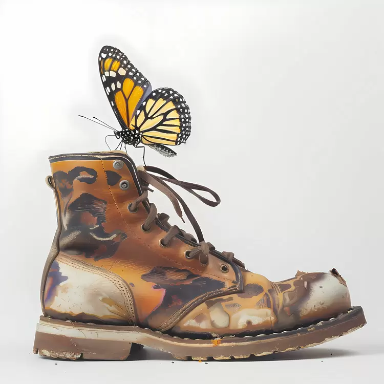 Butterfly Human Brown Lace Shoe
