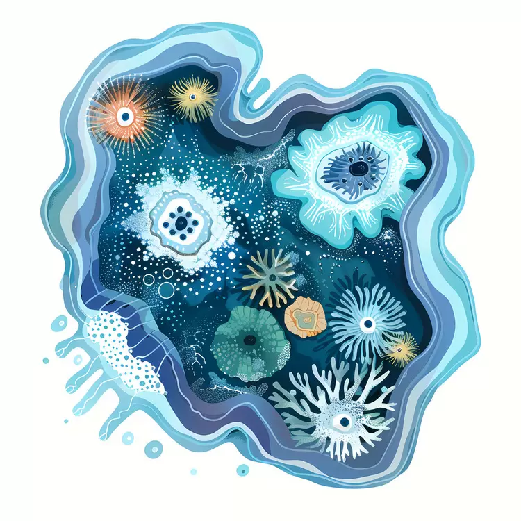 underwater blue tide pool abstract