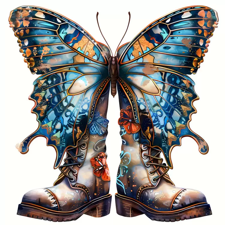 boots Shoes with butterflies Butterfly embroidery Butterfly designs