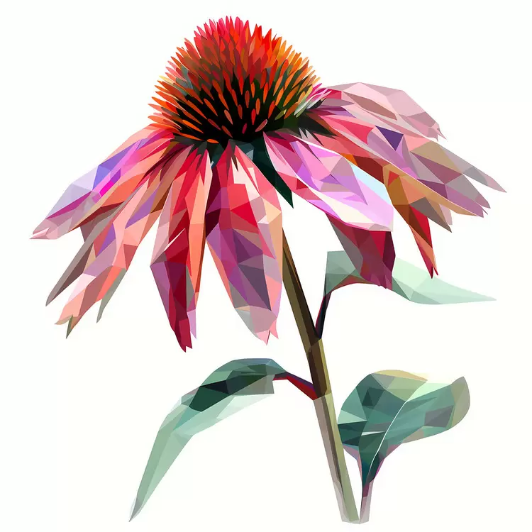 Modern Simple shapes Colorful Abstract art Purple flower