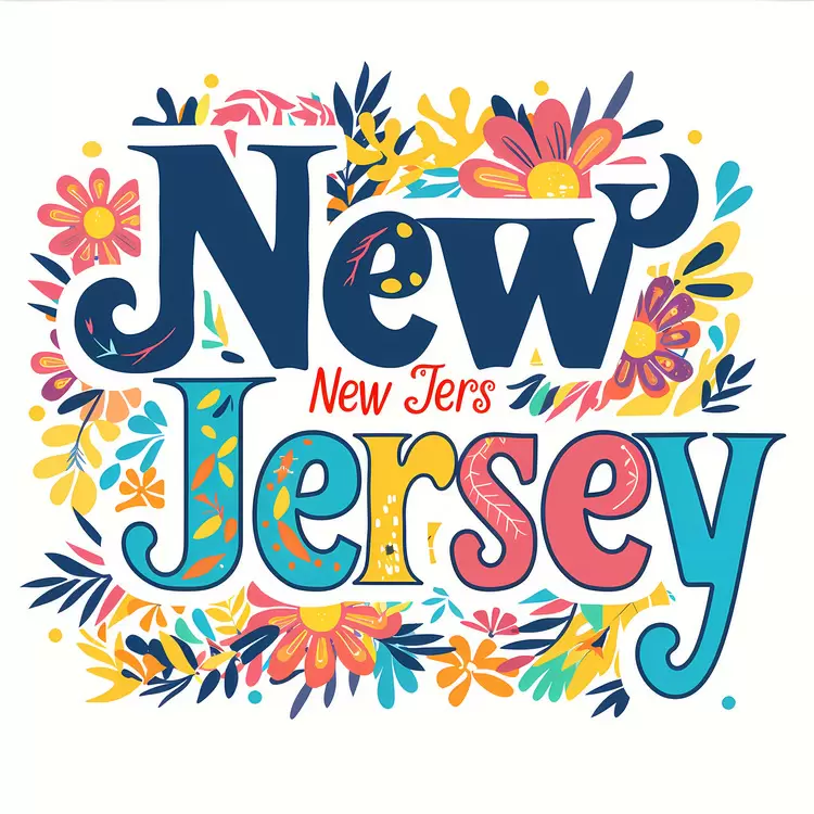 american flag New Jersey vintage style nj unique typography