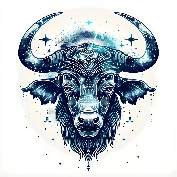 stargazing dark bovine head bust