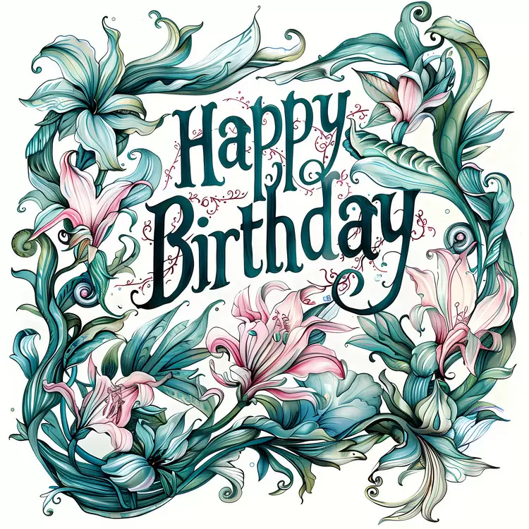 creative design hand painted art happy birthday watercolor art