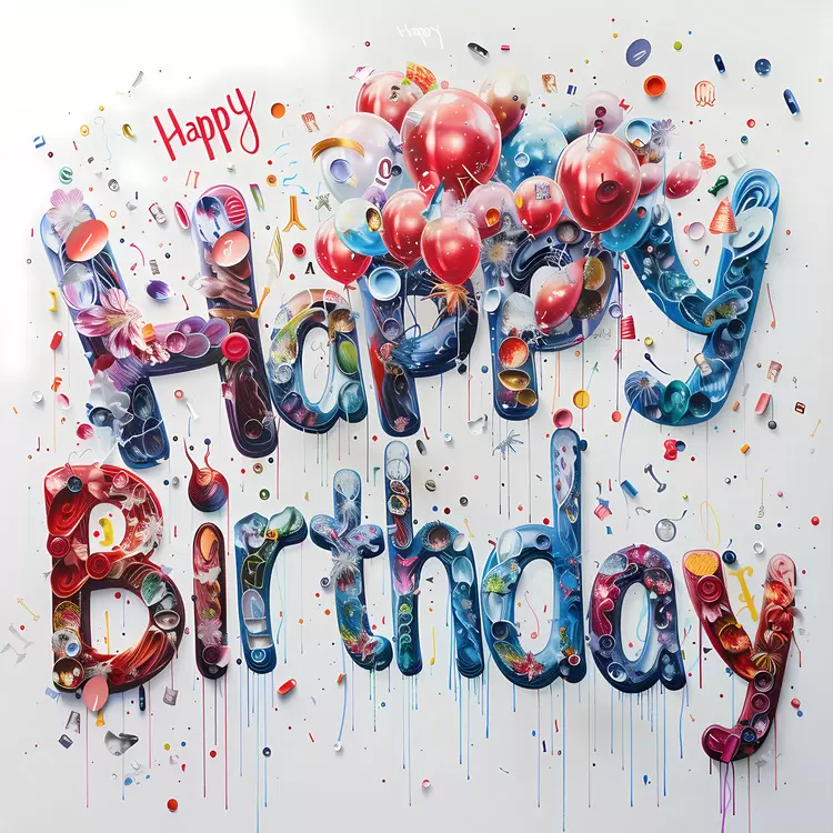 Party Colorful Happy Birthday Celebratory Festive