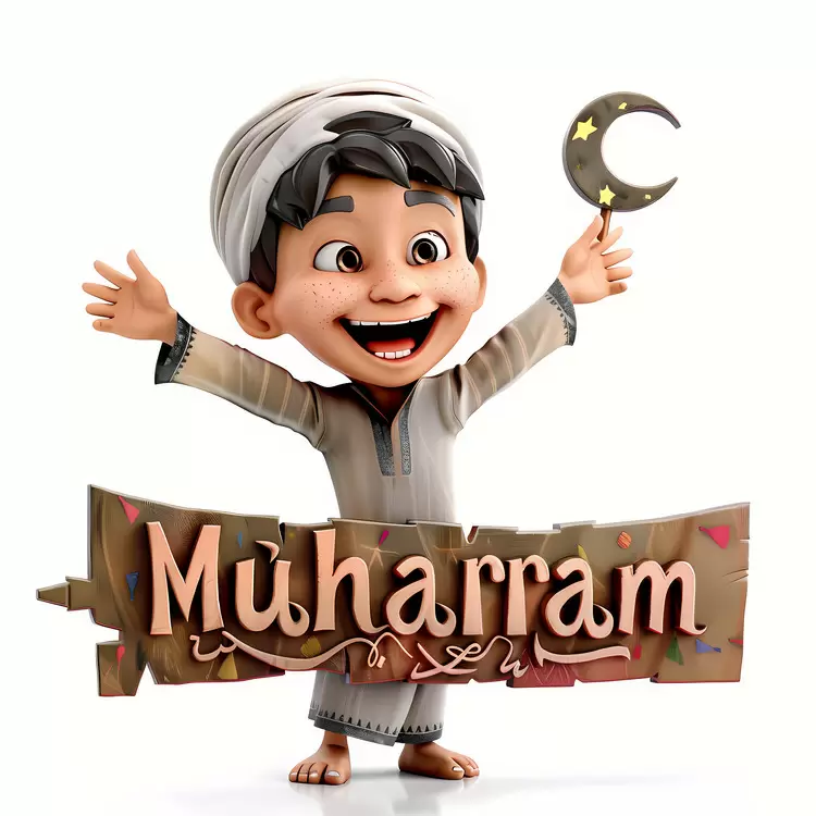 kids islam cartoon holiday Happy Muharram