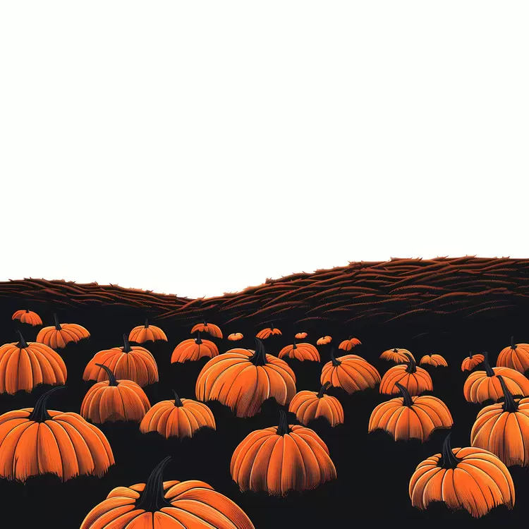 field orange harvest jack o lanterns autumn